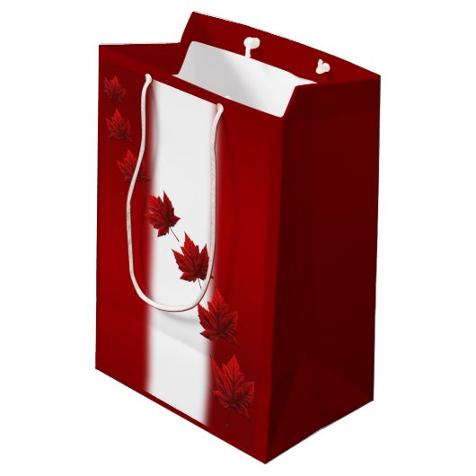 Canadese cadeautassen personaliseren maanlef-leist medium cadeauzakje (Achterkant Gekanteld)