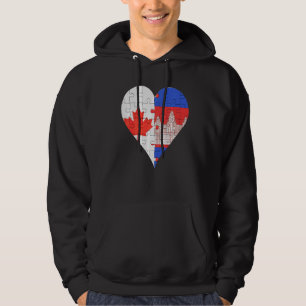 Canadese Cambodjaanse vlag hart Hoodie