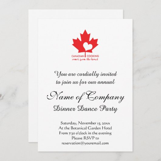 Canadese Chef Kaart (Voorkant / Achterkant)