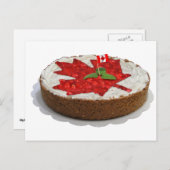 Canadese Cherry Maple Leaf Cake Briefkaart (Voorkant / Achterkant)
