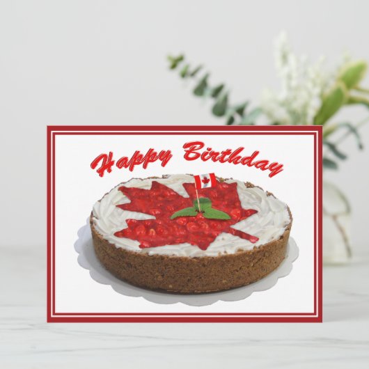 Canadese Cherry Maple Leaf Cake Kaart (Staand voorkant)