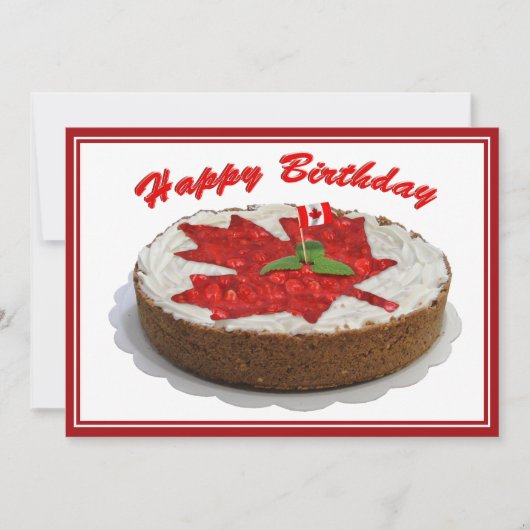 Canadese Cherry Maple Leaf Cake Kaart (Voorkant)