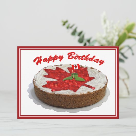 Canadese Cherry Maple Leaf Cake Kaart (Staand voorkant)