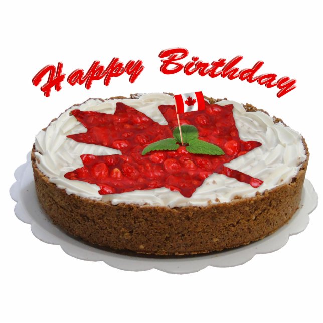 Canadese Cherry Maple Leaf Cake Staand Fotobeeldje (Voorkant)