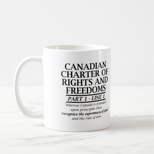 Canadese Christelijke Canada Charter Freedom Relig Koffiemok (Links)