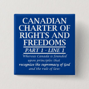 Canadese christelijke Canada Charter Vrijheid Reli Vierkante Button 5,1 Cm