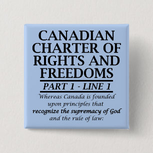 Canadese christelijke Canada Charter Vrijheid Reli Vierkante Button 5,1 Cm