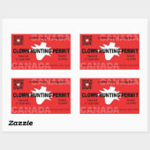 Canadese Clown Jacht Vergunning (4x) Rechthoekige Sticker (Vel)