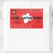 Canadese Clown Jacht Vergunning (4x) Rechthoekige Sticker (Tas)