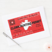 Canadese Clown Jacht Vergunning (4x) Rechthoekige Sticker (Envelop)
