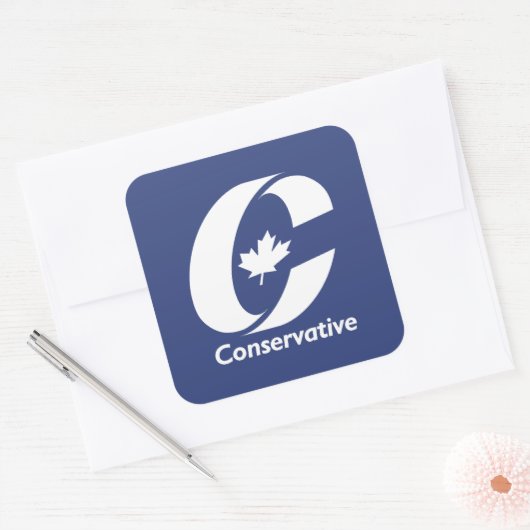 Canadese Conservatieve Partij Vierkante Sticker (Envelop)