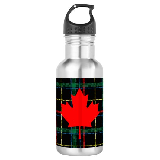 Canadese Cottage Plaid Maple Leaf Waterfles (Voorkant)