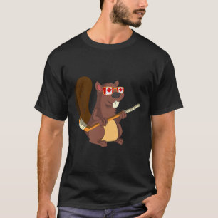 Canadese Cute Dieren Cadeau Bever Esdoornblad Hock T-shirt