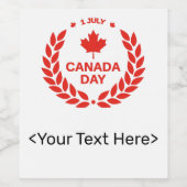 Canadese Day Wreate fleslabels Wijn Etiket (Enkel label)