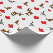 Canadese dieren en tapijtschelpen cadeaupapier (Hoek)