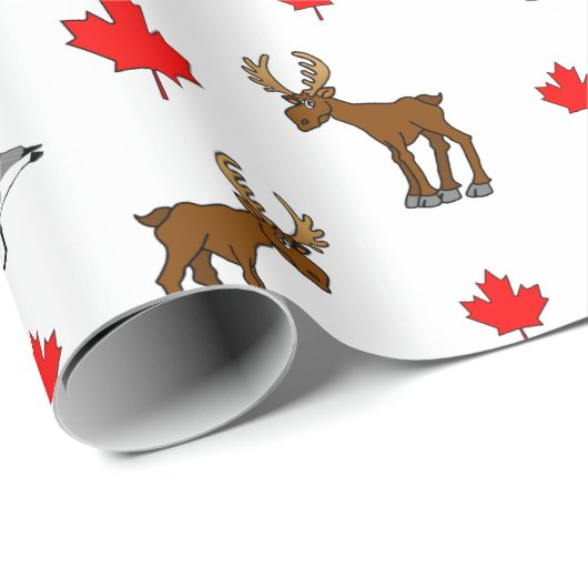 Canadese dieren en tapijtschelpen cadeaupapier (Rol Hoek)