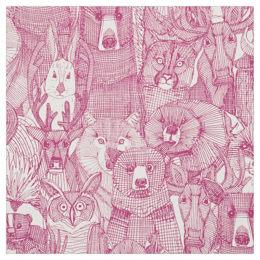 canadese dieren kersen parels stof (Swatch)