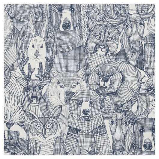canadese dieren marine wit stof (Swatch)