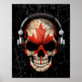 Canadese Dj Skull met hoofdtelefoon Poster (Voorkant)