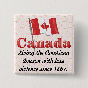 Canadese droom vierkante button 5,1 cm