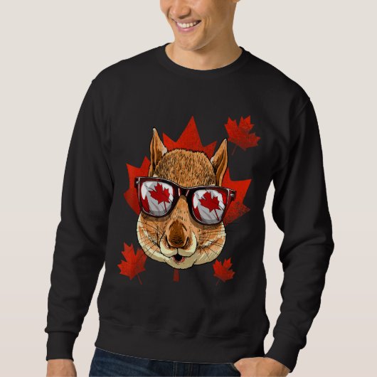 Canadese eekhoorn - boomboom Leaf Canada Flag Squi Trui (Voorkant)