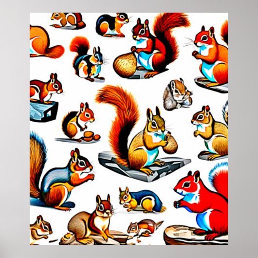 Canadese Eekhoorns en Chipmunks Design Poster (Voorkant)