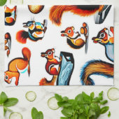 Canadese Eekhoorns en Chipmunks Design Theedoek (Gevouwen)