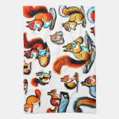 Canadese Eekhoorns en Chipmunks Design Theedoek (Verticaal)