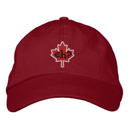 Canadese Eh? Embroidery Maple Leaf Geborduurde Pet (Voorkant)