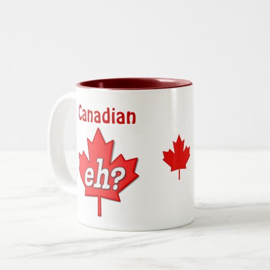 Canadese Eh? Tweekleurige Koffiemok (Voorkant links)
