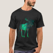 canadese eland met noorderlicht sky wolken Natuur T-shirt (Voorkant)