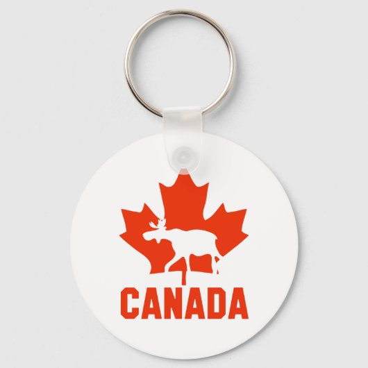 Canadese Eland Rode Esblad Canadese Trots Sleutelhanger (Voorkant)