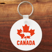 Canadese Eland Rode Esblad Canadese Trots Sleutelhanger (Voorkant)