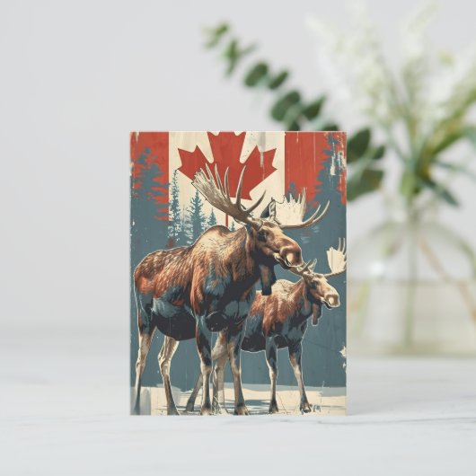 Canadese eland wijngaard briefkaart (Staand voorkant)