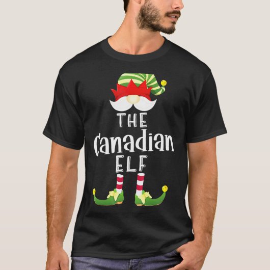 Canadese Elfengroep Kerstmis Pyjama Feest T-shirt (Voorkant)