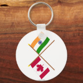 Canadese en Indiase gekruiste vlaggen Sleutelhanger (Voorkant)