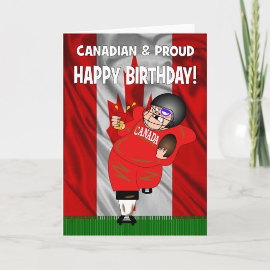 Canadese en Proud American Football Birthday Card Kaart (Voorkant)