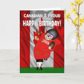 Canadese en Proud American Football Birthday Card Kaart (Gele Bloem)