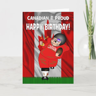 Canadese en Proud American Football Birthday Card Kaart