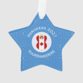 Canadese engel Chanoeka vlag gepersonaliseerd Ornament (achterkant)