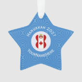 Canadese engel Chanoeka vlag gepersonaliseerd Ornament (voorkant)