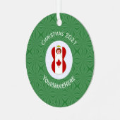 Canadese engel kerstvlag gepersonaliseerd metalen ornament (Voorkant links)