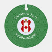 Canadese engel kerstvlag gepersonaliseerd metalen ornament (Achterkant)