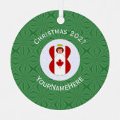 Canadese engel kerstvlag gepersonaliseerd metalen ornament (Voorkant)