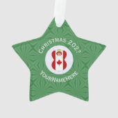 Canadese engel kerstvlag gepersonaliseerd ornament (achterkant)