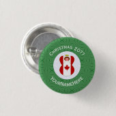 Canadese engel kerstvlag gepersonaliseerd ronde button 3,2 cm (Voorkant /achterkant)