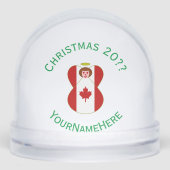 Canadese engel kerstvlag gepersonaliseerd sneeuwbol (Voorkant)