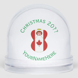 Canadese engel kerstvlag gepersonaliseerd sneeuwbol