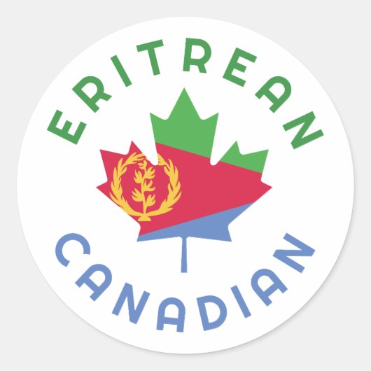 Canadese Eritrese Roots Ronde Sticker (Voorkant)