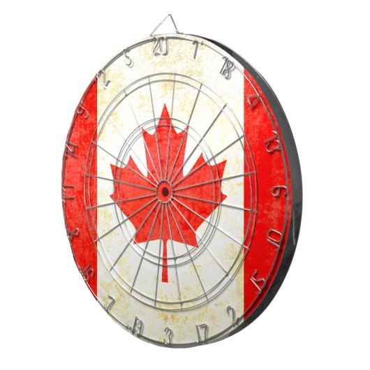 Canadese esdoorn blad vlag antiqued stijl dart boa dartbord (Voorkant Rechts)
